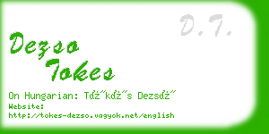 dezso tokes business card